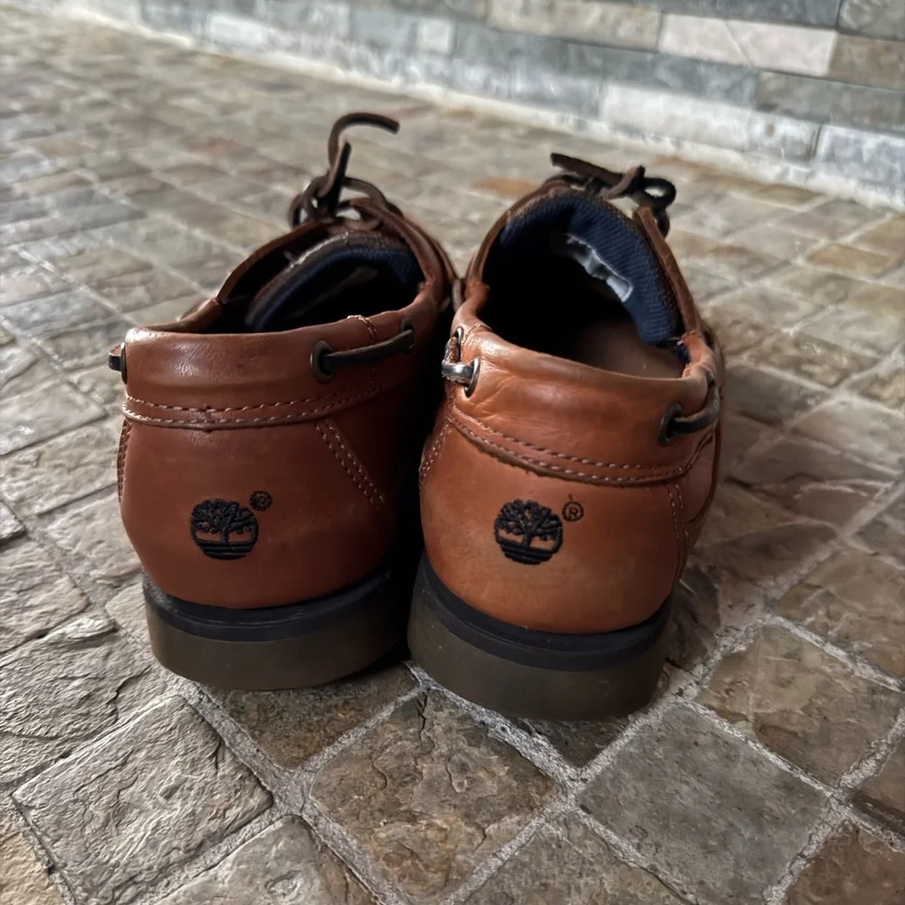 Timberlands Men's Brown Leather Boat Shoes